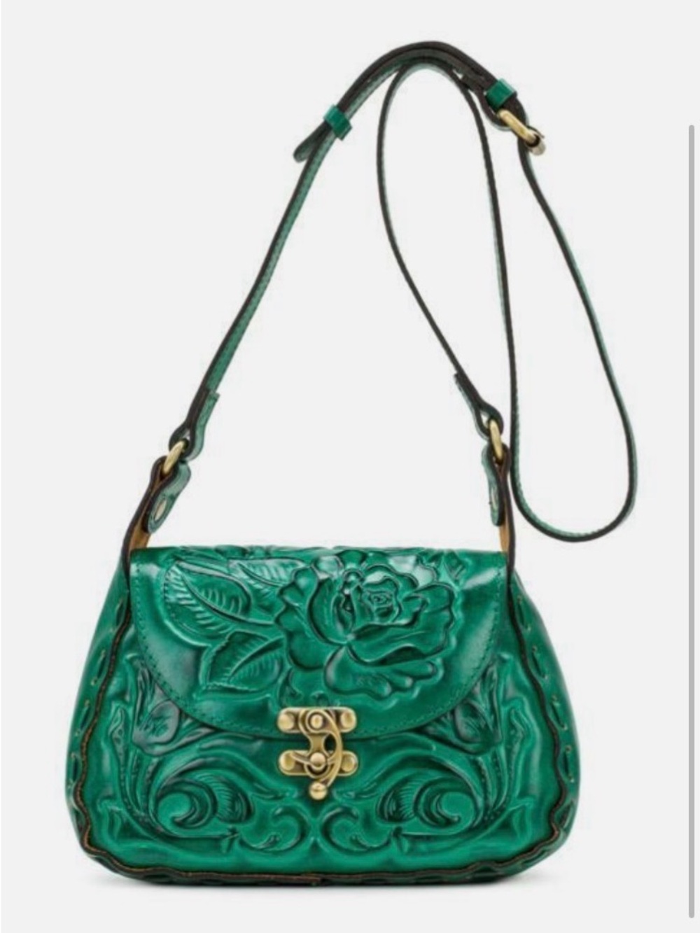 Patricia Nash Rose Tooled Lucia Floral Leather Crossbody Shoulder Bag NEW! R$200